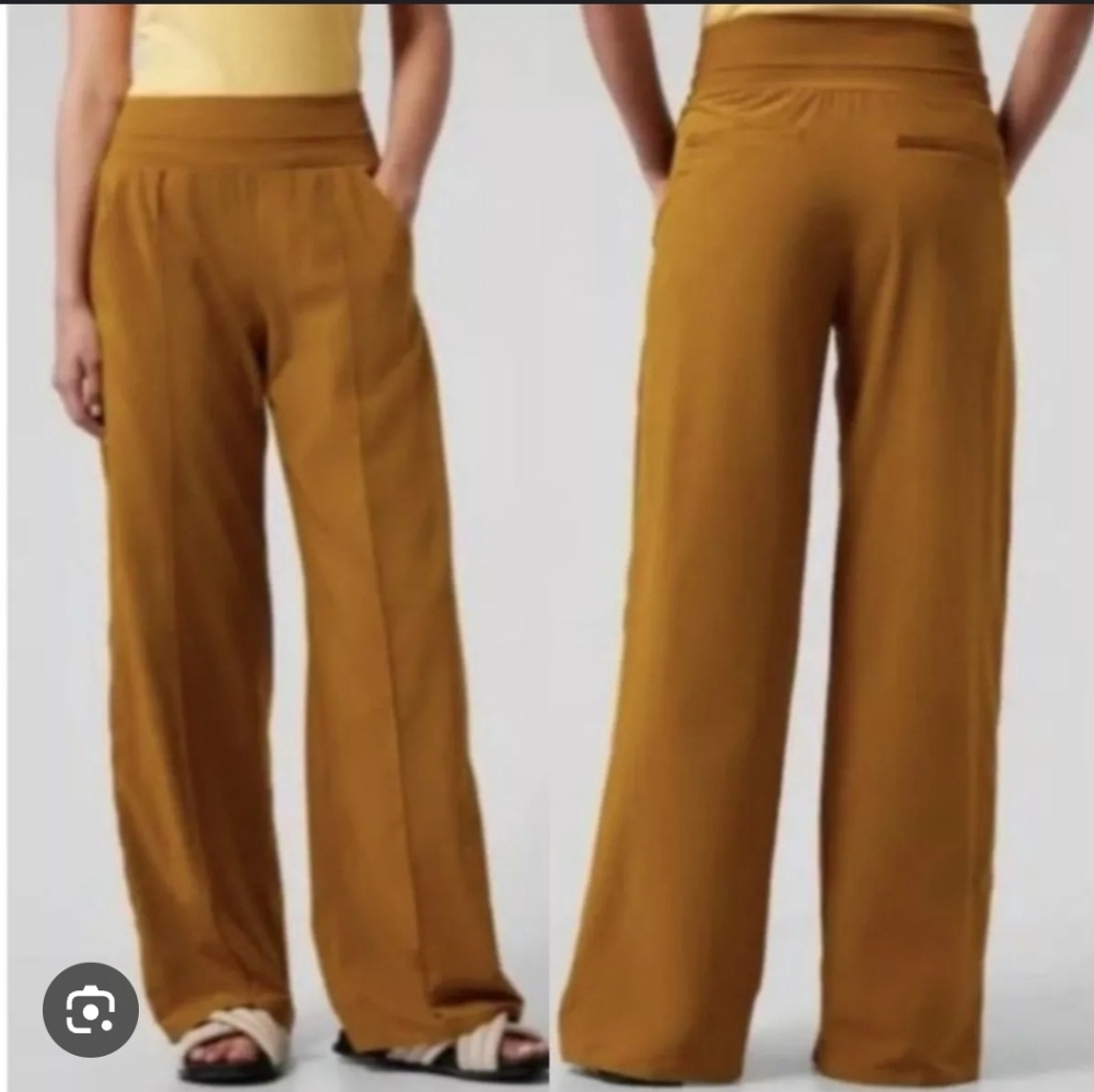NWT Athleta Brass Yellow Nolita Wide Leg Pants